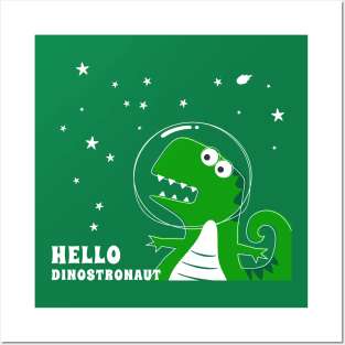 Cute Astronaut dinosaur. Posters and Art